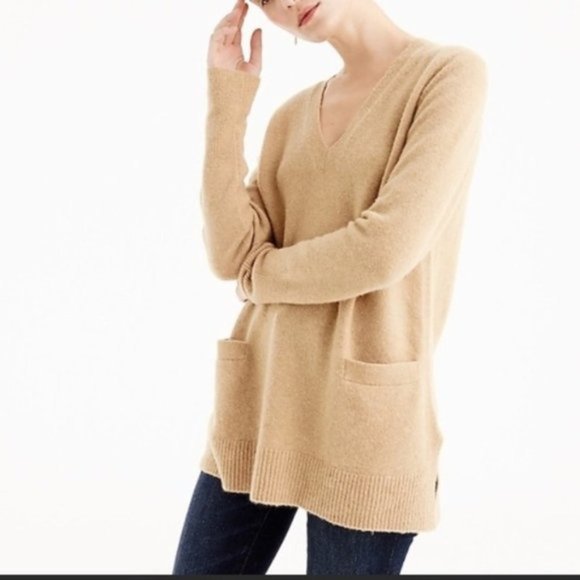 J. Crew Tan V-Neck Sweater - Picture 1 of 8